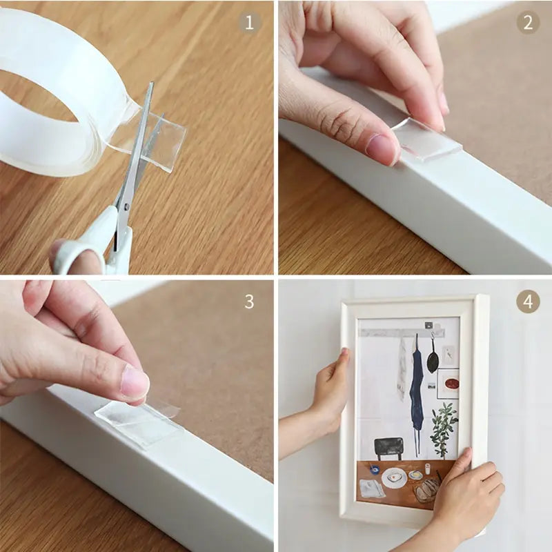 Nano Double Sided Adhesive: Waterproof Transparent Reusable Acrylic Tape for Home Bathroom Decoration - Versatile Stick-on Solution