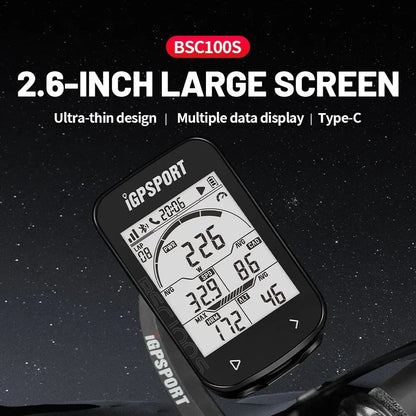 IGPSPORT BSC100S GPS Bike Computer — Wireless Speedometer, Digital Stopwatch & Cycling Odometer
