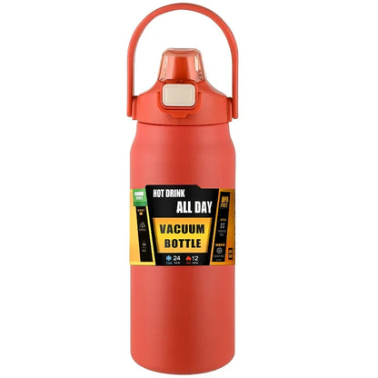 Outdoor Stainless Steel Thermos Bottle – 304 Vacuum Insulated Travel Mug with Straw, Hot & Cold Sports Water Tumbler Portable Flask