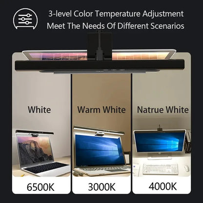 Eye-Care LED Desk Lamp 50cm – USB-Powered Screen Light Bar with Stepless Dimming for Reading & PC