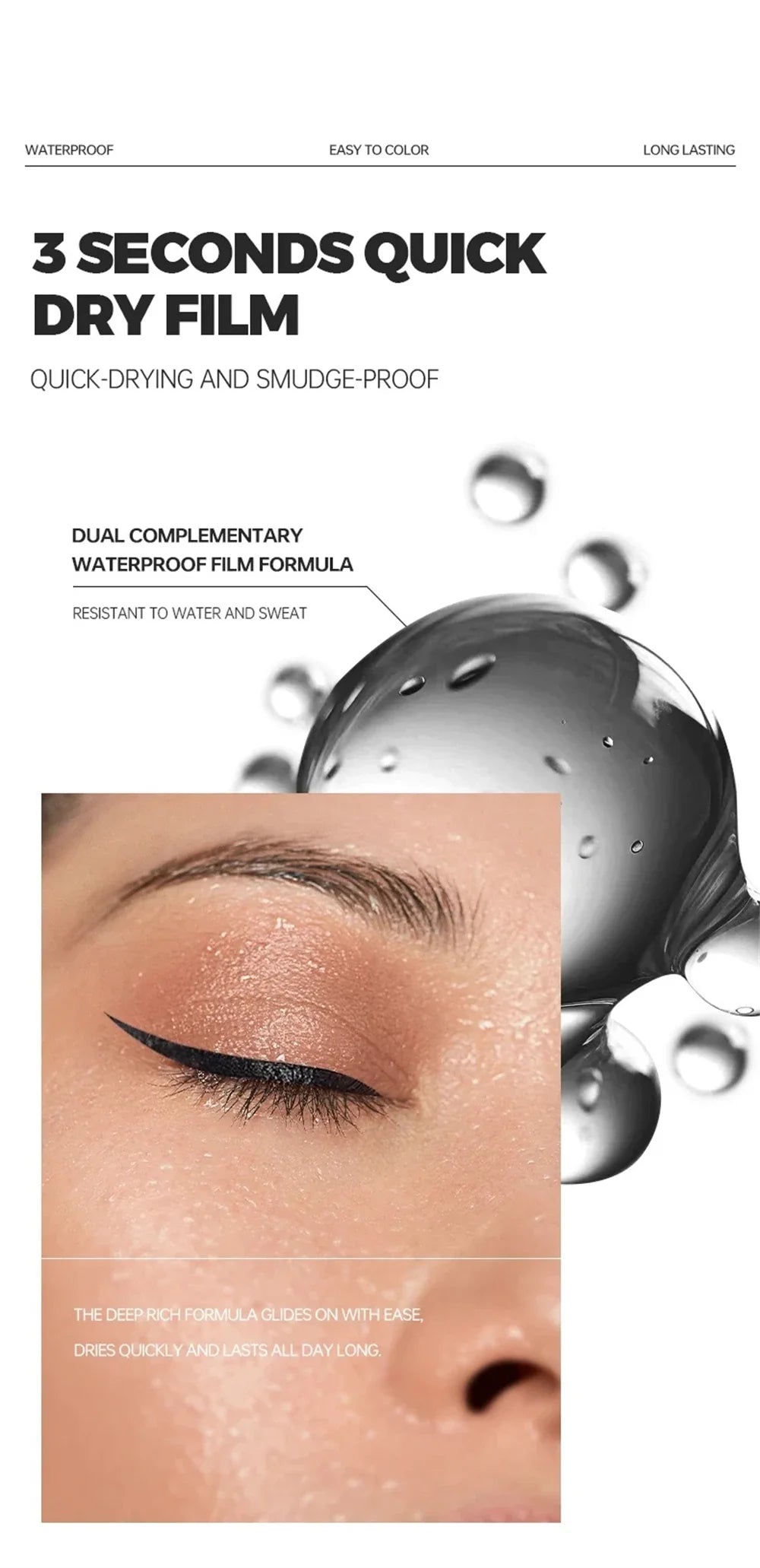 Quick-Dry Waterproof Eyeliner Pencil – Long-Lasting Matte Smooth Eye Makeup Pen