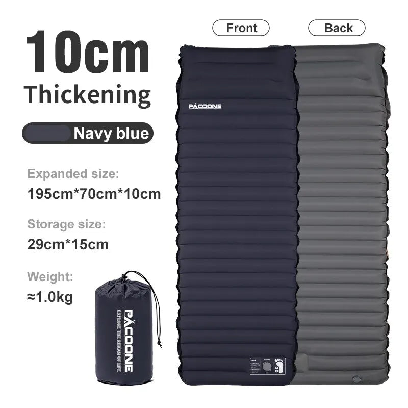 Ultralight Self-Inflating Air Mattress - Thick Splicing Sleeping Pad for Beach, Picnic, and Camping Tent