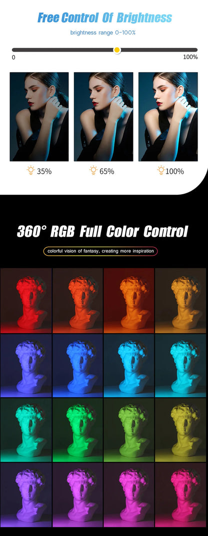 RGB Photography Video Light Stick – Colorful LED Wand with Tripod Stand for Party, Fill Light, and Speedlight