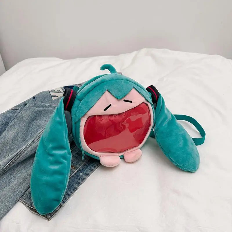 Anime Hatsune Miku Q Version Kawaii Shoulder Bag – Transparent Doll Plush Toy Backpack, Perfect Christmas Gift