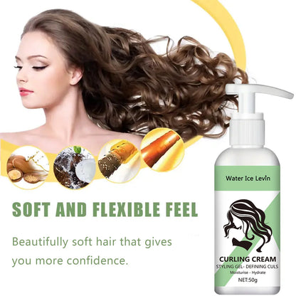 Curly Styling Gel Curling Cream - Keratin & Biotin Curl Defining, Moisturizing & Hydrating Hair Care