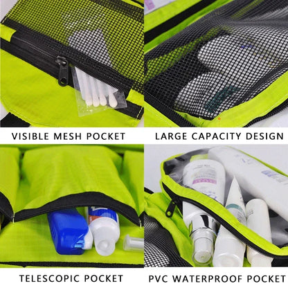 Large Waterproof Hanging Toiletry Bag – Foldable Travel Organizer for Men & Women, Cosmetic & Makeup Storage Bathroom Kit with Multiple Compartments