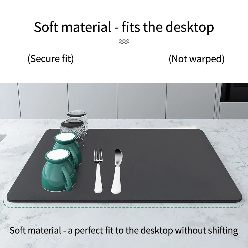 Absorbent Coffee Mats | Solid Color Tableware, Dish Drying Pad, Bottle Placemat & Kitchen Floor Rug