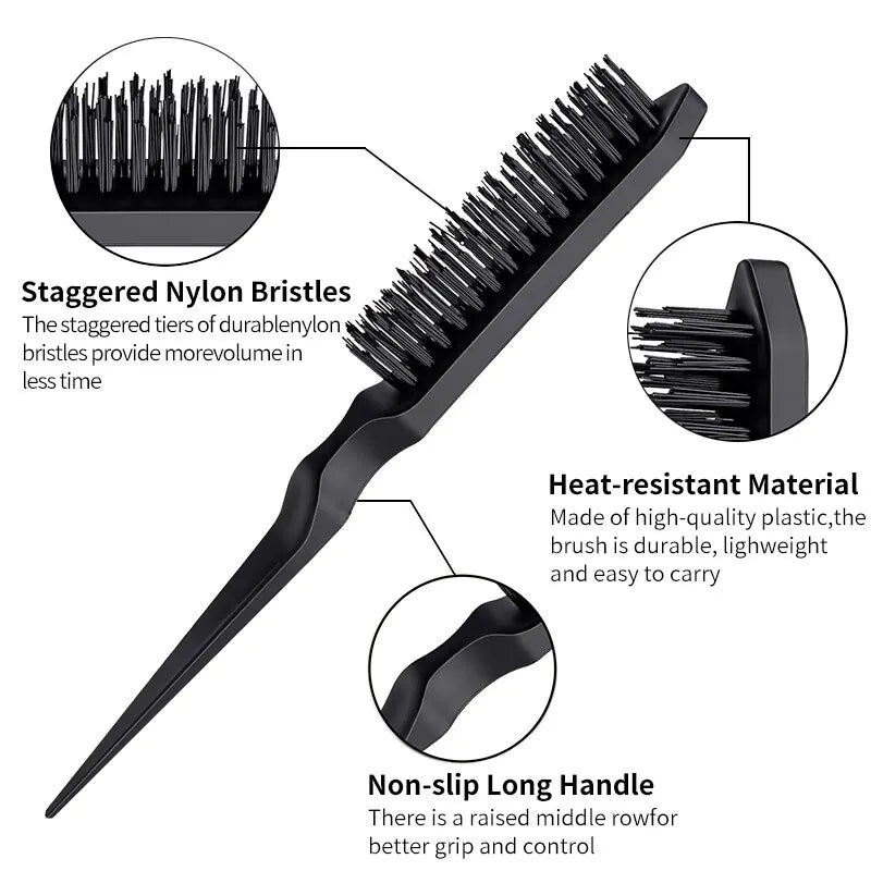 Hair Styling Comb Set - Double-Headed Brush with Special Pointy Tail for Updos, Barber Makeup, Children's Hair - Salon Tools