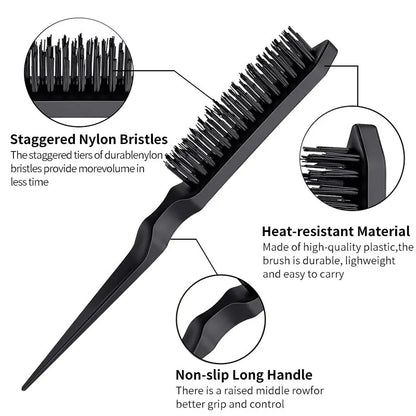 Hair Styling Comb Set - Double-Headed Brush with Special Pointy Tail for Updos, Barber Makeup, Children's Hair - Salon Tools
