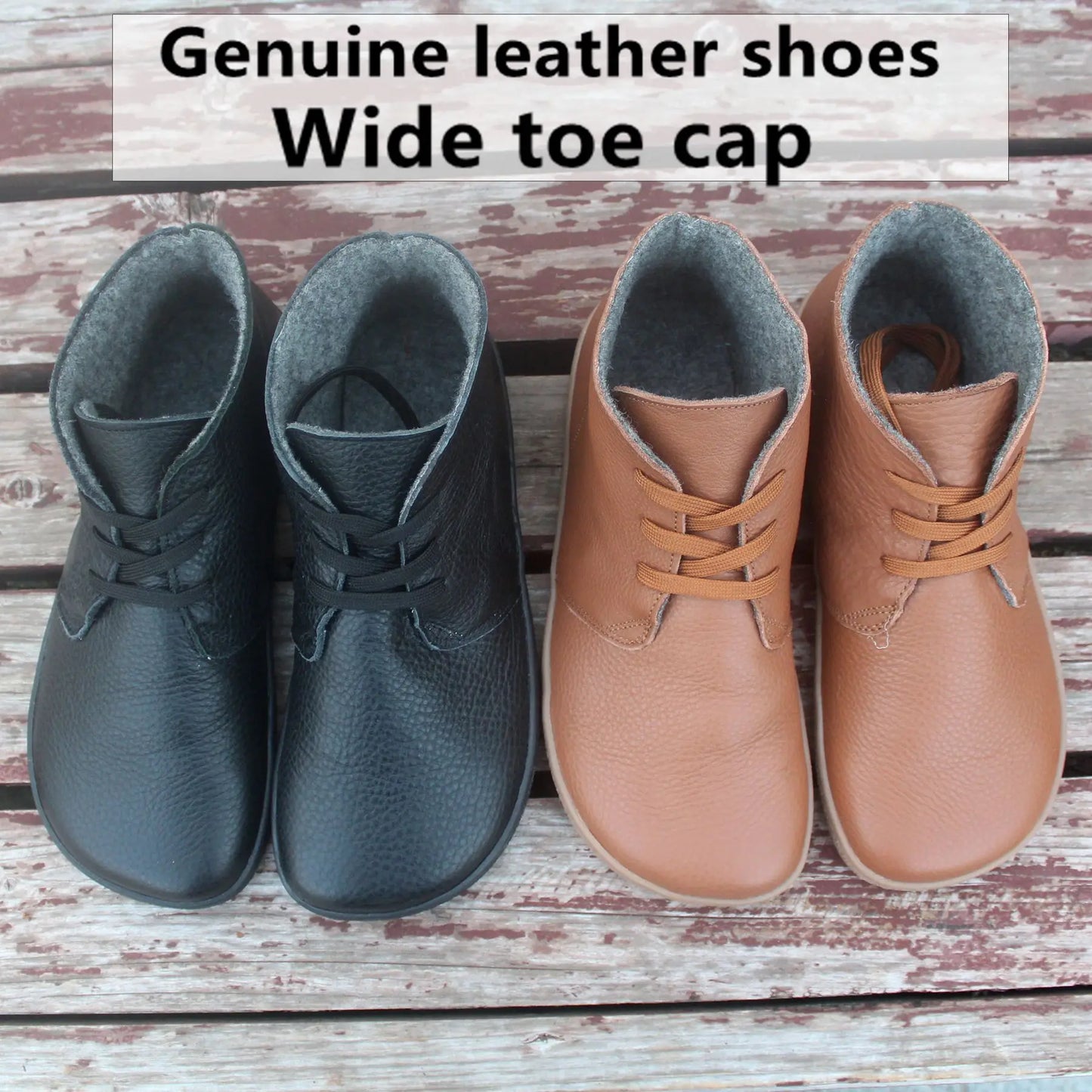 Barefoot Leather Boots for Women & Men – Wool Lining, Zero Drop & Wider Toe Box for Comfort and Support