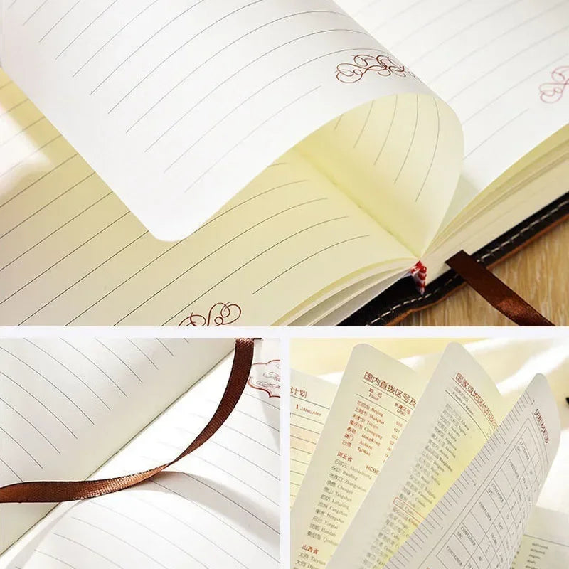 A5 Retro Password Book with Lock – 200 Pages Thick Creative Diary & Student Notepad Notebook