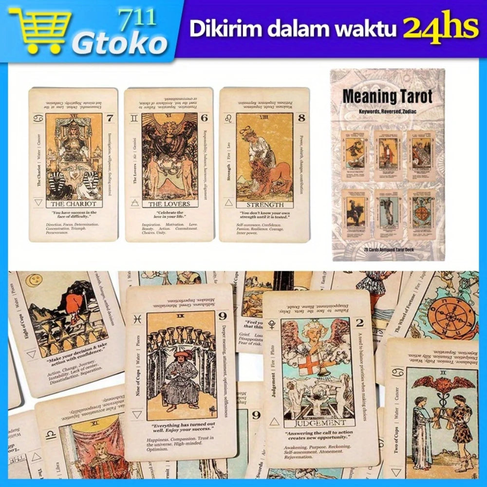2026 Retro Tarot Card Deck with Guidebook - Beginner-Friendly Fortune Telling and Divination Gift Set