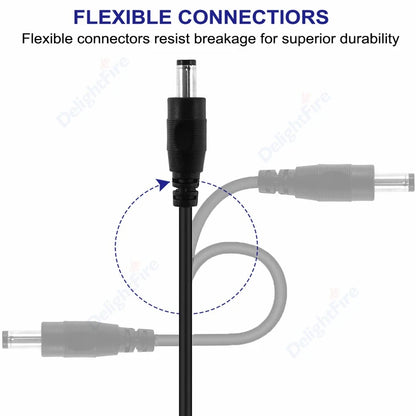 DC Power Extension Cable 5.5×2.1mm – 0.5M to 10M 22AWG Male to Female Cable for CCTV & LED Lights