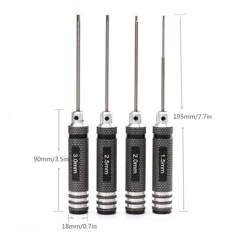 Top Quality Titanium Nitride TiNi Hex Driver Wrench – 1.5mm/2mm/2.5mm/3.0mm Screwdriver for RC Helicopter (1 Piece)
