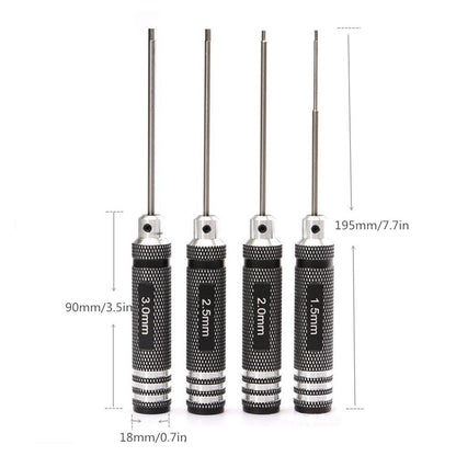 Top Quality Titanium Nitride TiNi Hex Driver Wrench – 1.5mm/2mm/2.5mm/3.0mm Screwdriver for RC Helicopter (1 Piece)