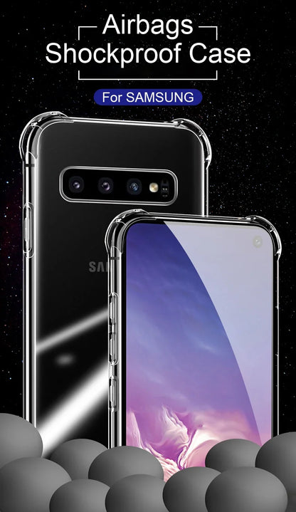 Luxury Transparent Silicone Case for Samsung Galaxy S25/S24/S20 FE/S10/S9/S8 Plus/S10E/Note 8/9/10 Lite – Soft Shockproof Protection