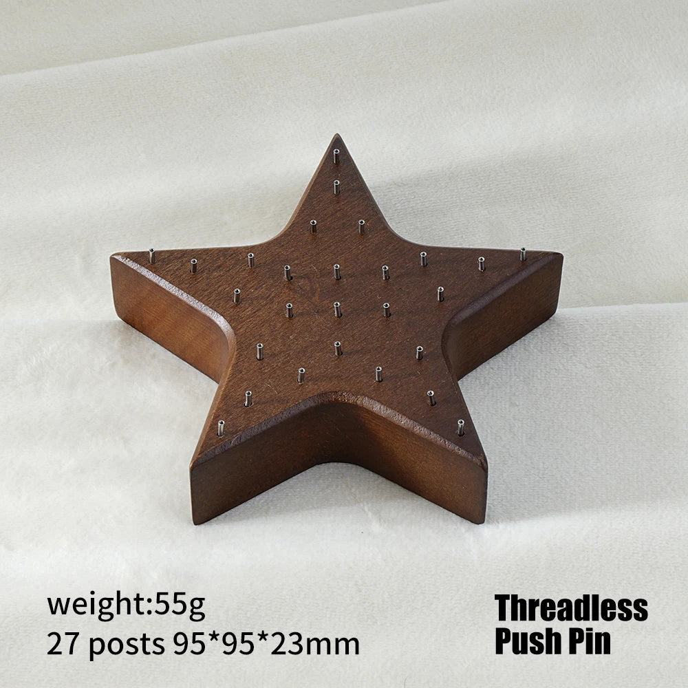 High-Quality Beech Wood Jewelry Display Stand — Push Pin Holder for 16G/14G Threadless Piercing & Body Jewelry