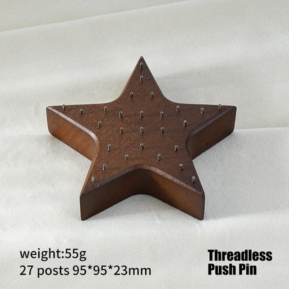 High-Quality Beech Wood Jewelry Display Stand — Push Pin Holder for 16G/14G Threadless Piercing & Body Jewelry