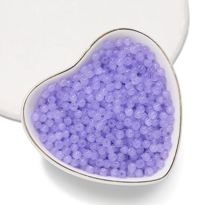 50/100pcs 4mm Colored Glass Jade Beads - Round Spacer Beads for DIY Earrings, Necklaces & Bracelets