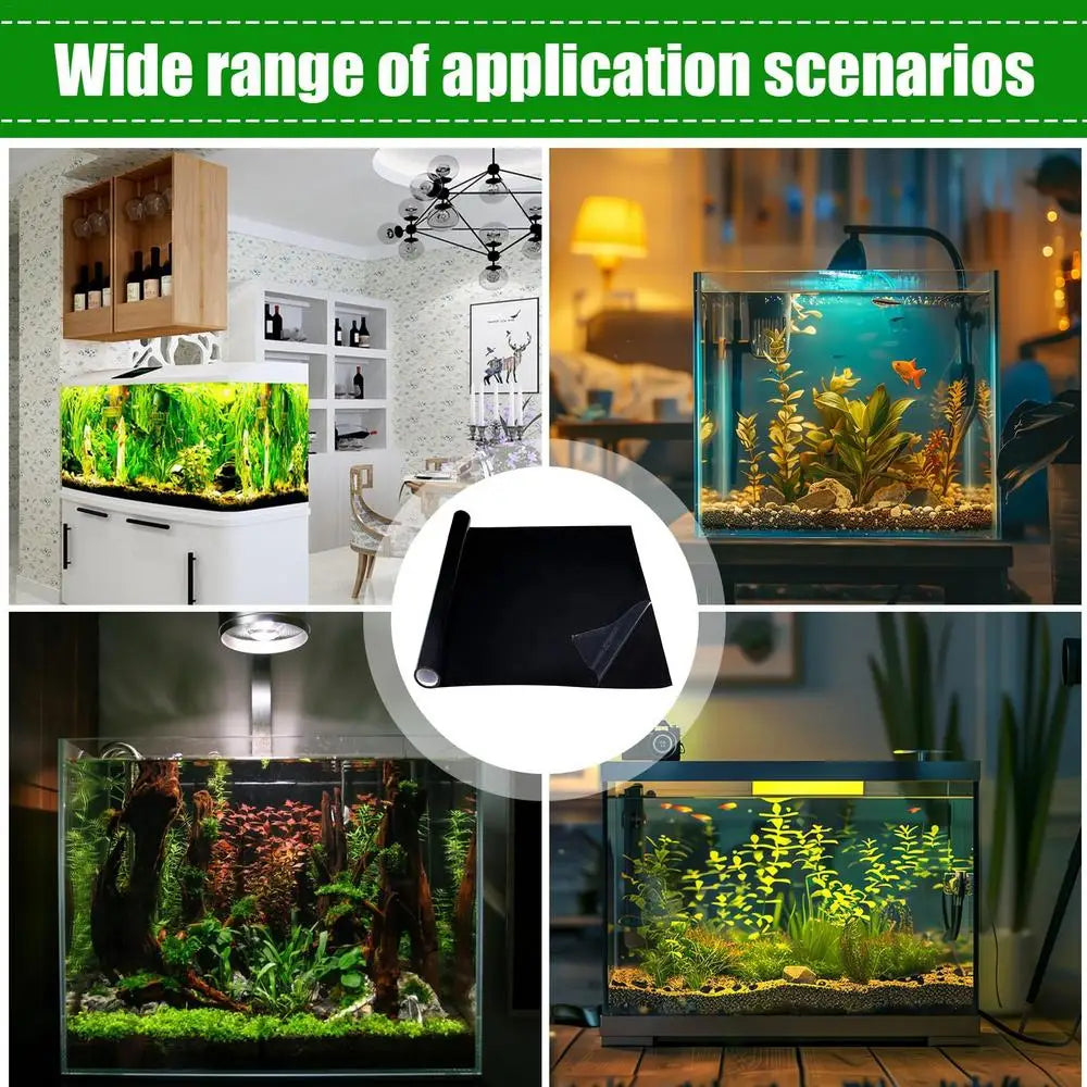 Fish Tank Background – Static Cling Black Aquarium Backdrop Poster & Decorative Wallpaper