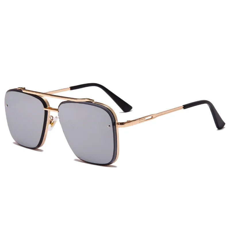 Classic Square Sunglasses — Vintage Metal UV400 Shades for Men & Women, Fashion Brand Design