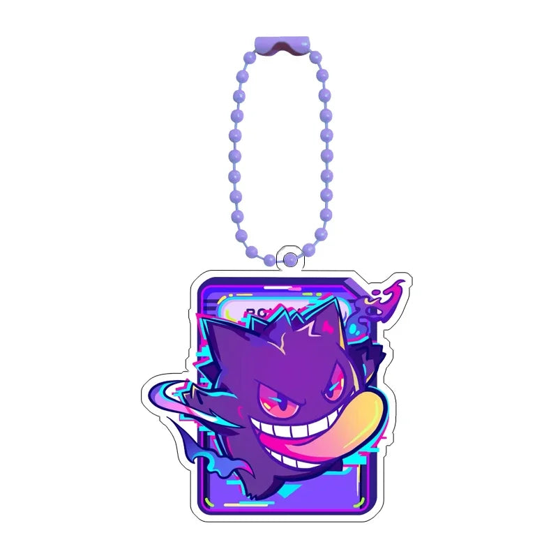 Pokémon Acrylic Keychain Set — Eevee, Pikachu, Gengar & Charizard Cartoon Pendant for Anime, Game Collection & Gift Toys