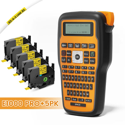 E1000 PRO Industrial Label Printer - Portable Heat Shrink Tube Printer Compatible with Brother HSE-231 and HSE-631 for Cable Marking