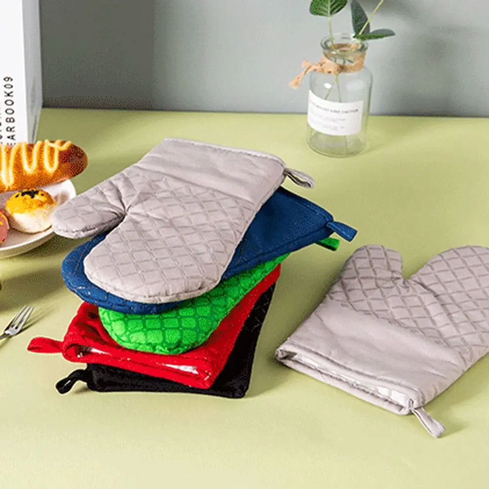 Microwave Cotton Baking Gloves – Anti-Scalding Heat-Resistant Oven Mitts, Non-Slip Insulation for Bakeware