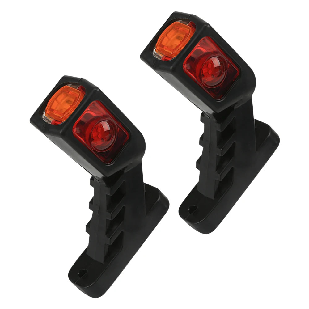 2PCS Tri-Color Trailer 9LED Side Marker Light – Waterproof 12-24V Truck Contour Waist Light in Red, White & Yellow