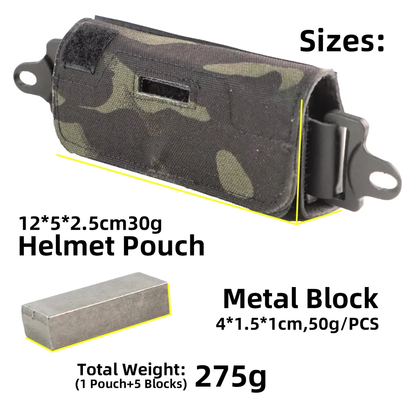 BOOIU Tactical Helmet Counterweight Bag – Balance Kit with 5 Counter Blocks for OPS FAST PJ MH Helmets