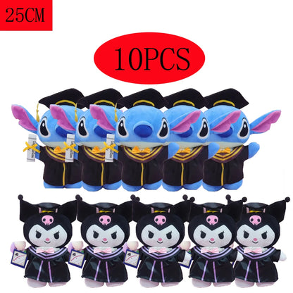 Anime Plush 25cm – Cinnamoroll, My Melody, Kuromi & Hello Kitty Kawaii Soft Stuffed Graduation Doll Gift
