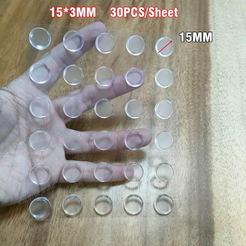 Self-Adhesive Silicone Buffer Pads - Door Stoppers, Cabinet Bumpers, and Wall Protectors for Furniture and Refrigerators