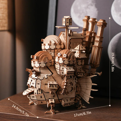 Creative 3D Wooden Castle Puzzle Model Kit – DIY Assembly Wood Craft Toy Home Decor Gift for Kids & Adults Challenging Brain Teaser