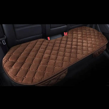 Universal Winter Warm Car Seat Cover Protector Set – 3-Piece Rear Seat Cushion & Back Cushion Auto Seat Protection for Cars, SUVs & Vans