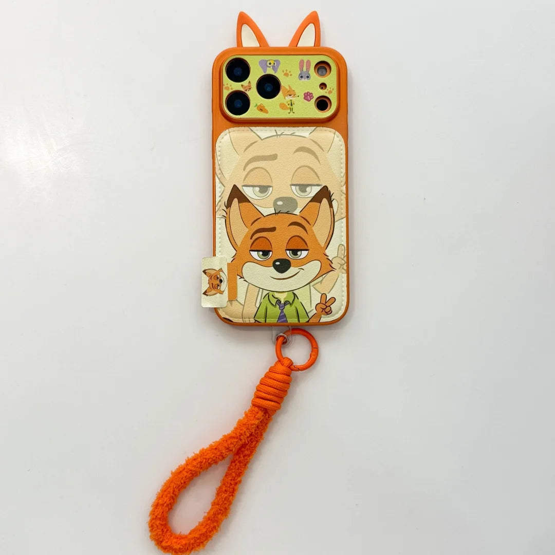 Cute 3D Nick & Judy Cartoon Phone Case – Protective Cover for iPhone 14/15/16/17 Series