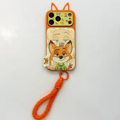 Cute 3D Nick & Judy Cartoon Phone Case – Protective Cover for iPhone 14/15/16/17 Series