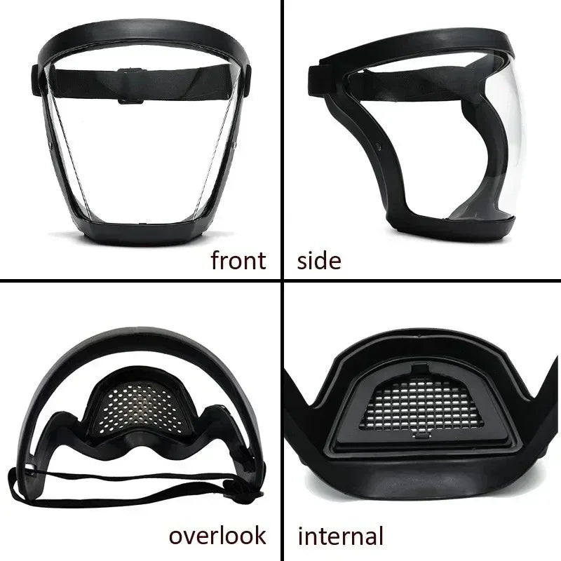 Transparent Full Face Protector Shield: Facial Protection Mask for Work Safety - Kitchen Accessories & Gadgets