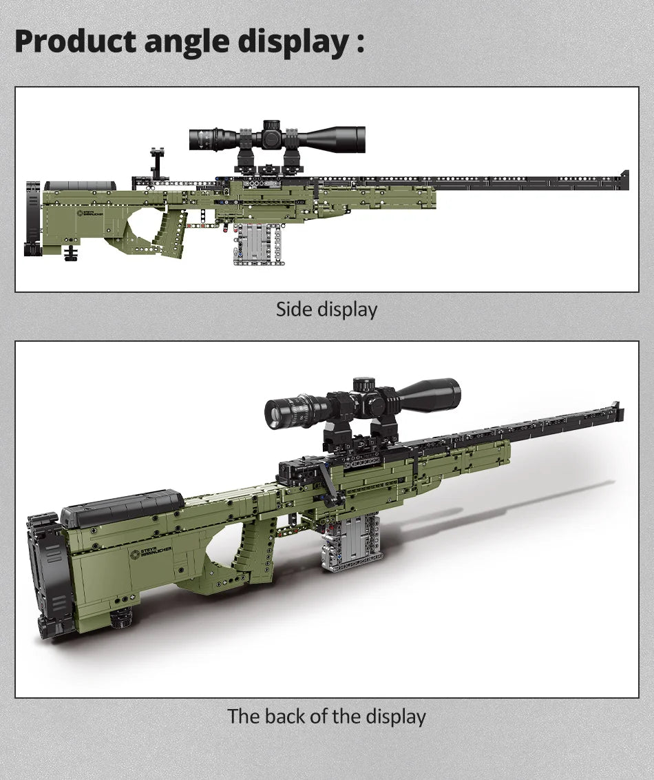 ZKZC WW2 Military Weapon Building Block Set – Shotgun, Sniper & Assault Rifle Toy for Kids Gifts