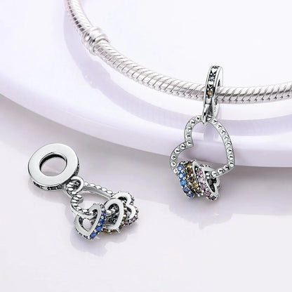 MULA Chameleon Silver-Plated Charm with Color-Changing Crystal Ball - DIY Snake Chain Bracelet Jewelry Gift for Women