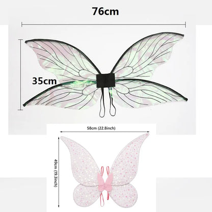 Fancy Dress Costume Princess Butterfly Fairy Elf Angel Wings - Halloween Cosplay for Women and Girls