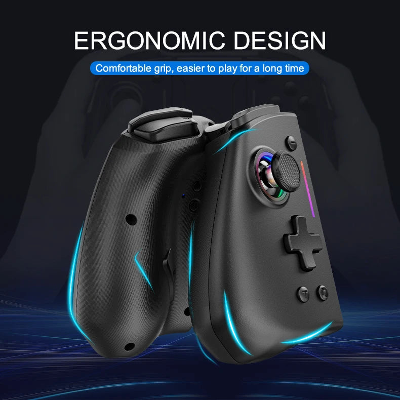 LinYuvo KS42 Meteor Light Wireless Joypad — 8-Color RGB Controller for Switch/Lite/OLED with Programmable Buttons, Turbo & Vibration