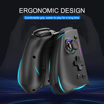 LinYuvo KS42 Meteor Light Wireless Joypad — 8-Color RGB Controller for Switch/Lite/OLED with Programmable Buttons, Turbo & Vibration