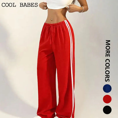New Women’s Summer Pants – Versatile Straight Loose Casual Slim Streetwear Trousers with Stripes