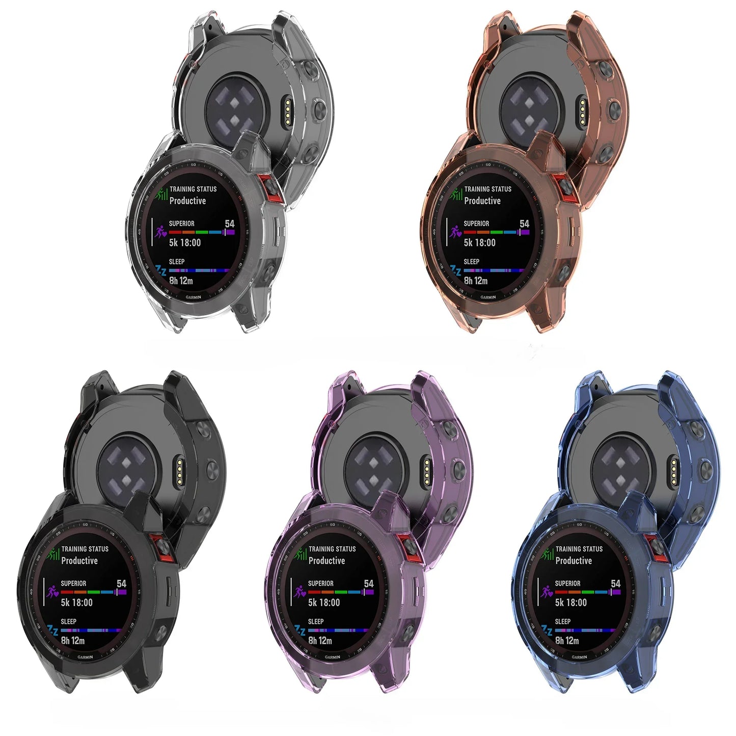 Transparent TPU Protective Case for Garmin Fenix 5/6/7 Series – Soft Slim Watch Cover