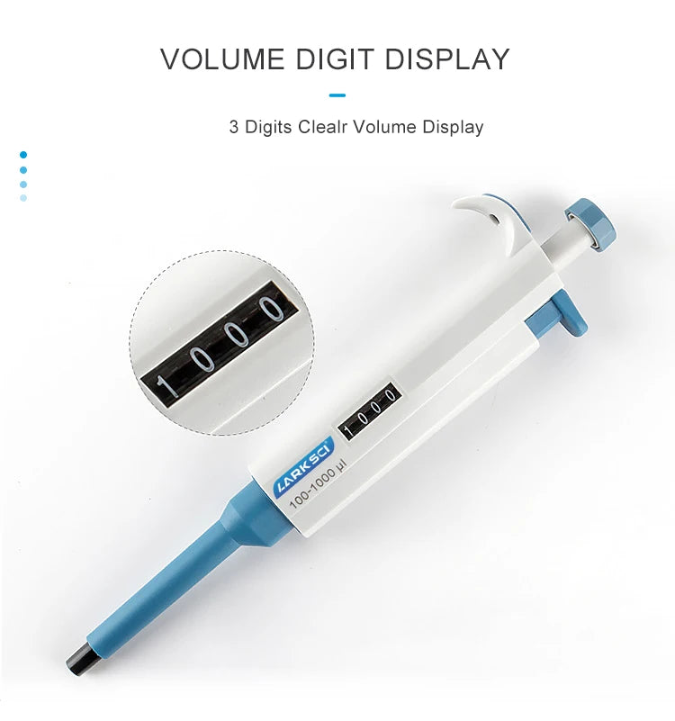 Adjustable Digital Micropipette – Single Channel Laboratory Pipette with Tips for Precision Liquid Handling