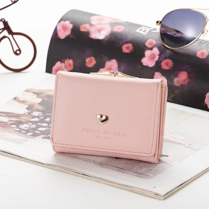 2024 New Women's Purse - Short Korean Mini Folding Metal Wallet with Cute Animal Design for Students