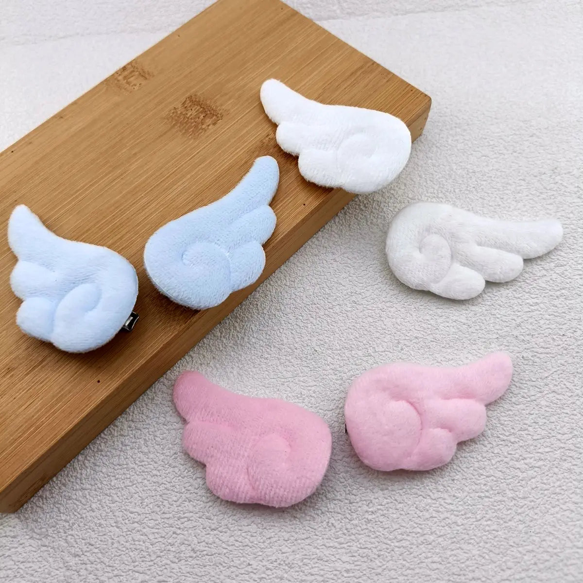 Angel Wing Plush Hair Clips - Cute 5cm Hairpin Barrettes for Girls Sweet Style Headwear & Accessories