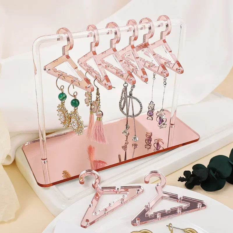 16pcs Hanger-Shaped Jewelry Holders – Personalized Earring Display Racks & Organizer Stands