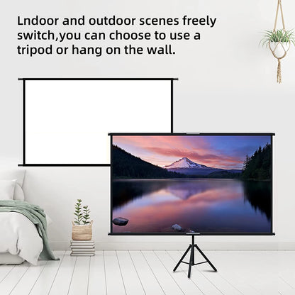 Foldable 16:9 Projector Screen with Stand – Wrinkle-Free 60–120" Portable Home Theater Indoor/Outdoor Screen