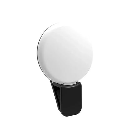Portable Mini LED Selfie Ring Light - Clip-On Fill Light with 3-Level Dimming for Phone Photography